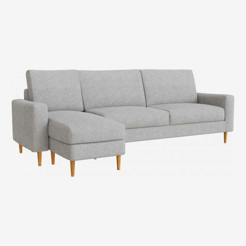 Habitat Canapé 3 Places Avec Méridienne Gauche En Tissu Melina - Gris Asphalte - Accoudoirs Fins - Pieds En équerre En Chêne Huilé - Confort Medium 4 Habitat Canapé 3 Places Avec Méridienne Gauche En Tissu Melina - Gris Asphalte - Accoudoirs Fins - Pieds En équerre En Chêne Huilé - Confort Medium – Image 4