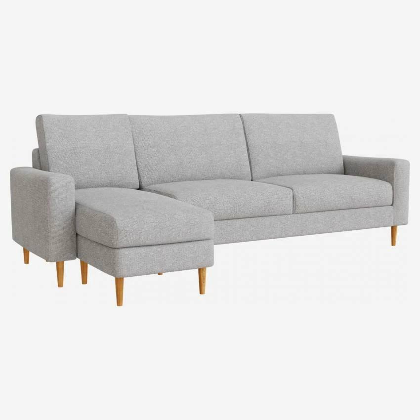 Habitat Canapé 3 Places Avec Méridienne Gauche En Tissu Melina - Gris Asphalte - Accoudoirs Fins - Pieds En équerre En Chêne Huilé - Confort Medium 2 Habitat Canapé 3 Places Avec Méridienne Gauche En Tissu Melina - Gris Asphalte - Accoudoirs Fins - Pieds En équerre En Chêne Huilé - Confort Medium – Image 2