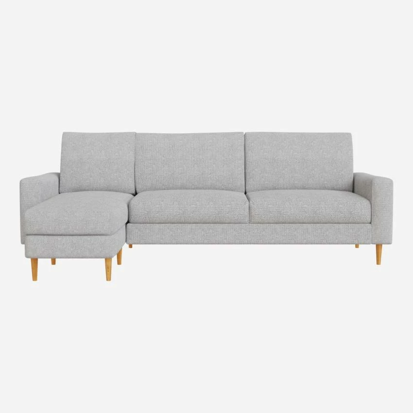 Habitat Canapé 3 Places Avec Méridienne Gauche En Tissu Melina - Gris Asphalte - Accoudoirs Fins - Pieds En équerre En Chêne Huilé - Confort Ferme 3 Habitat Canapé 3 Places Avec Méridienne Gauche En Tissu Melina - Gris Asphalte - Accoudoirs Fins - Pieds En équerre En Chêne Huilé - Confort Ferme – Image 3