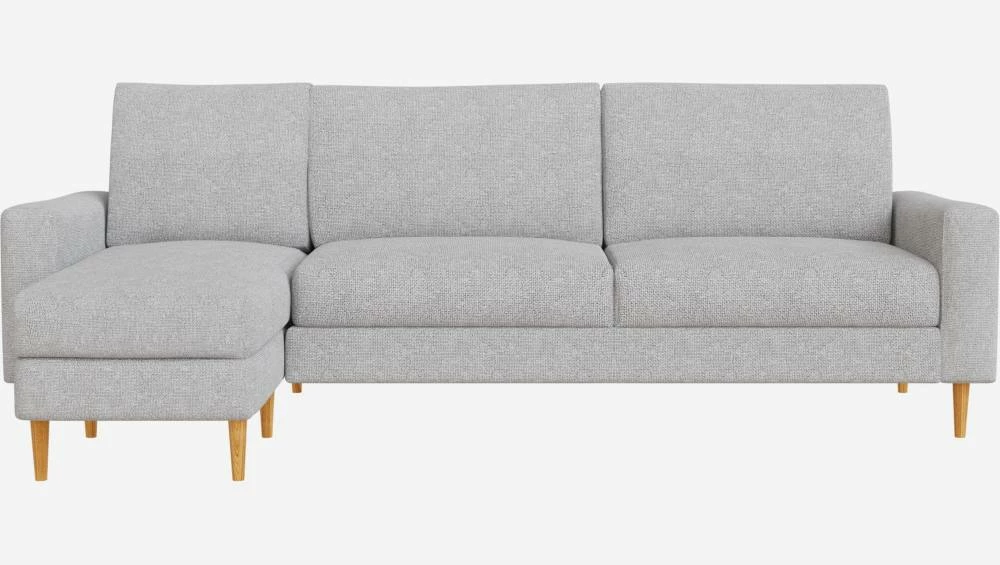 Habitat Canapé 3 Places Avec Méridienne Gauche En Tissu Melina - Gris Asphalte - Accoudoirs Fins - Pieds En équerre En Chêne Huilé - Confort Ferme 5 Habitat Canapé 3 Places Avec Méridienne Gauche En Tissu Melina - Gris Asphalte - Accoudoirs Fins - Pieds En équerre En Chêne Huilé - Confort Ferme – Image 5