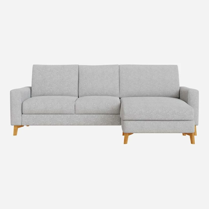 Habitat Canapé 3 Places Avec Méridienne Droite En Tissu Melina - Gris Asphalte - Accoudoirs Fins - Pieds En équerre En Chêne Huilé - Confort Medium 3 Habitat Canapé 3 Places Avec Méridienne Droite En Tissu Melina - Gris Asphalte - Accoudoirs Fins - Pieds En équerre En Chêne Huilé - Confort Medium – Image 3