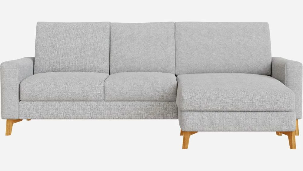 Habitat Canapé 3 Places Avec Méridienne Droite En Tissu Melina - Gris Asphalte - Accoudoirs Fins - Pieds En équerre En Chêne Huilé - Confort Medium 5 Habitat Canapé 3 Places Avec Méridienne Droite En Tissu Melina - Gris Asphalte - Accoudoirs Fins - Pieds En équerre En Chêne Huilé - Confort Medium – Image 5