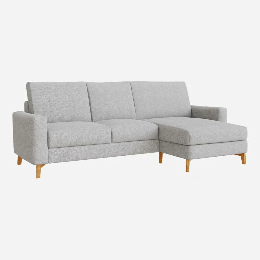 Habitat Canapé 3 Places Avec Méridienne Droite En Tissu Melina - Gris Asphalte - Accoudoirs Fins - Pieds En équerre En Chêne Huilé - Confort Medium 4 Habitat Canapé 3 Places Avec Méridienne Droite En Tissu Melina - Gris Asphalte - Accoudoirs Fins - Pieds En équerre En Chêne Huilé - Confort Medium – Image 4