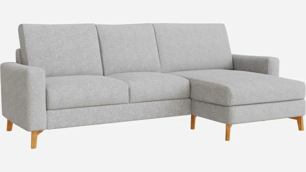 Habitat Canapé 3 Places Avec Méridienne Droite En Tissu Melina - Gris Asphalte - Accoudoirs Fins - Pieds En équerre En Chêne Huilé - Confort Medium 6 Habitat Canapé 3 Places Avec Méridienne Droite En Tissu Melina - Gris Asphalte - Accoudoirs Fins - Pieds En équerre En Chêne Huilé - Confort Medium – Image 6