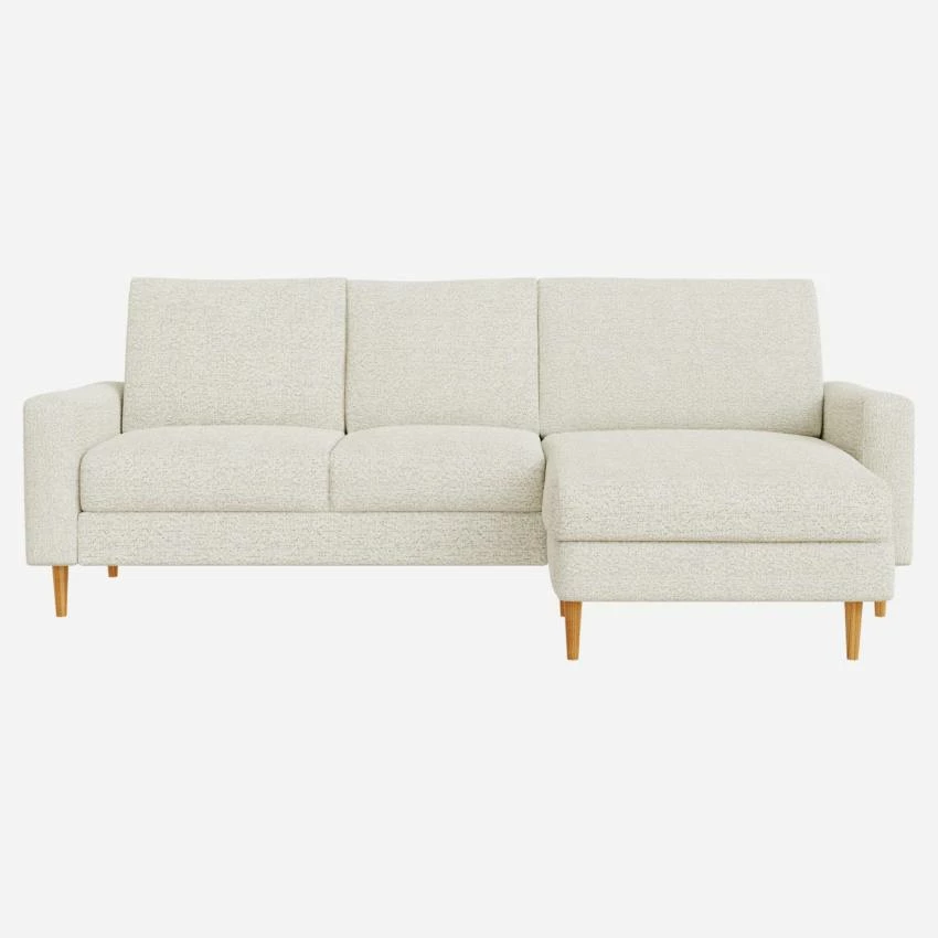 Habitat Canapé 3 Places Avec Méridienne Droite En Tissu Venezia - Blanc Craie - Accoudoirs Fins - Pieds Droits En Chêne Huilé - Confort Medium 1 Habitat Canapé 3 Places Avec Méridienne Droite En Tissu Venezia - Blanc Craie - Accoudoirs Fins - Pieds Droits En Chêne Huilé - Confort Medium