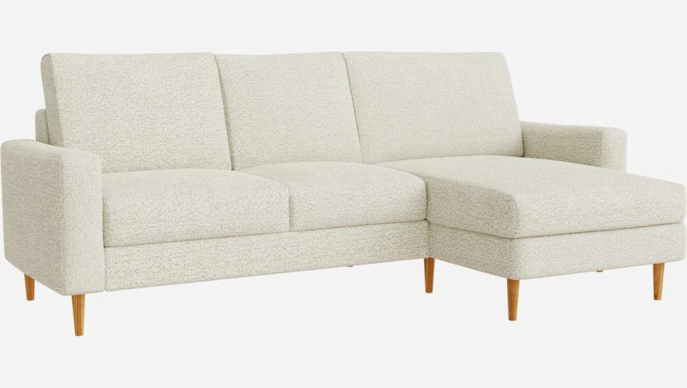 Habitat Canapé 3 Places Avec Méridienne Droite En Tissu Venezia - Blanc Craie - Accoudoirs Fins - Pieds Droits En Chêne Huilé - Confort Medium 6 Habitat Canapé 3 Places Avec Méridienne Droite En Tissu Venezia - Blanc Craie - Accoudoirs Fins - Pieds Droits En Chêne Huilé - Confort Medium – Image 6