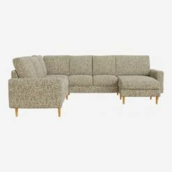 Habitat Canapé D'angle 2 X 2 En Tissu Venezia - Vert Lichen - Accoudoirs Droits - Pieds Droits En Frêne Teinté - Confort Ferme -meubles boutique 020 canape 2x2 places angle pg5 10276339 1