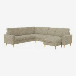 Habitat Canapé D'angle 2 X 2 En Tissu Venezia - Vert Lichen - Accoudoirs Droits - Pieds Droits En Frêne Teinté - Confort Ferme -meubles boutique 020 canape 2x2 places angle pg5 10276343 1