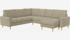 Habitat Canapé D'angle 2 X 2 En Tissu Venezia - Vert Lichen - Accoudoirs Droits - Pieds Droits En Frêne Teinté - Confort Ferme -meubles boutique 020 canape 2x2 places angle pg5 10276343 2