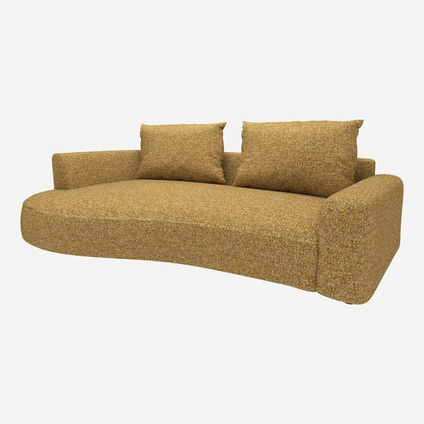 Habitat Canapé D'angle Gauche De Forme Organique En Tissu Venezia - Jaune épice 5 Habitat Canapé D'angle Gauche De Forme Organique En Tissu Venezia - Jaune épice – Image 5