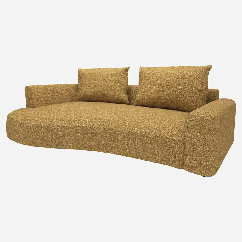 Habitat Canapé D'angle Gauche De Forme Organique En Tissu Venezia - Jaune épice 2 Habitat Canapé D'angle Gauche De Forme Organique En Tissu Venezia - Jaune épice – Image 2