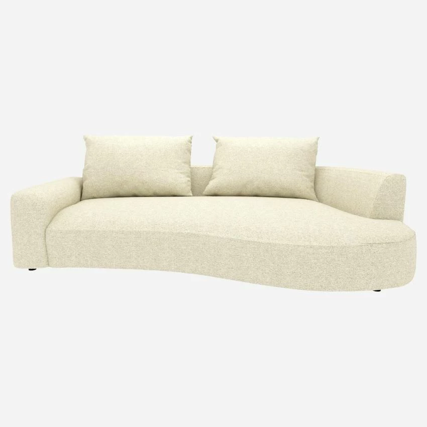 Habitat Canapé D'angle Droit De Forme Organique En Tissu Venezia - Blanc Craie 1 Habitat Canapé D'angle Droit De Forme Organique En Tissu Venezia - Blanc Craie