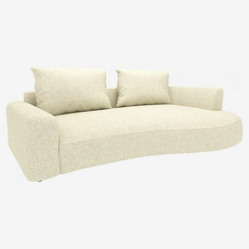 Habitat Canapé D'angle Droit De Forme Organique En Tissu Venezia - Blanc Craie 2 Habitat Canapé D'angle Droit De Forme Organique En Tissu Venezia - Blanc Craie – Image 2