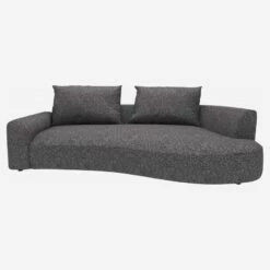 Habitat Canapé D'angle Droit De Forme Organique En Tissu Lucca - Bleu Zingué