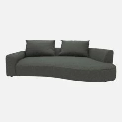 Habitat Canapé D'angle Droit De Forme Organique En Tissu Melina - Gris Ardoise -meubles boutique 10753847 1