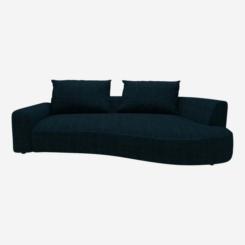 Habitat Canapé D'angle Droit De Forme Organique En Tissu Melina - Bleu Encre 4 Habitat Canapé D'angle Droit De Forme Organique En Tissu Melina - Bleu Encre – Image 4