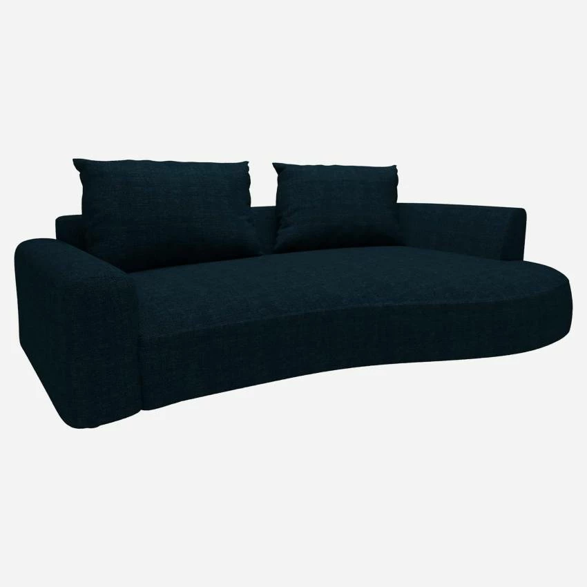 Habitat Canapé D'angle Droit De Forme Organique En Tissu Melina - Bleu Encre 2 Habitat Canapé D'angle Droit De Forme Organique En Tissu Melina - Bleu Encre – Image 2