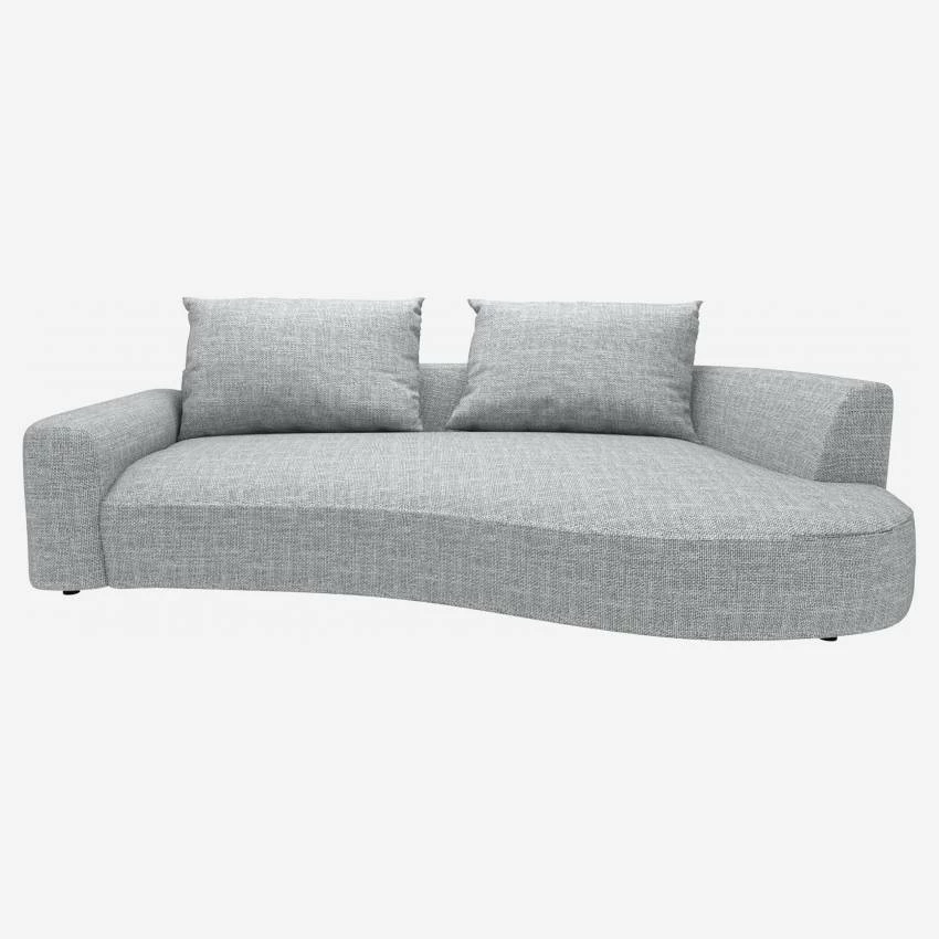 Habitat Canapé D'angle Droit De Forme Organique En Tissu Melina - Gris Asphalte 1 Habitat Canapé D'angle Droit De Forme Organique En Tissu Melina - Gris Asphalte