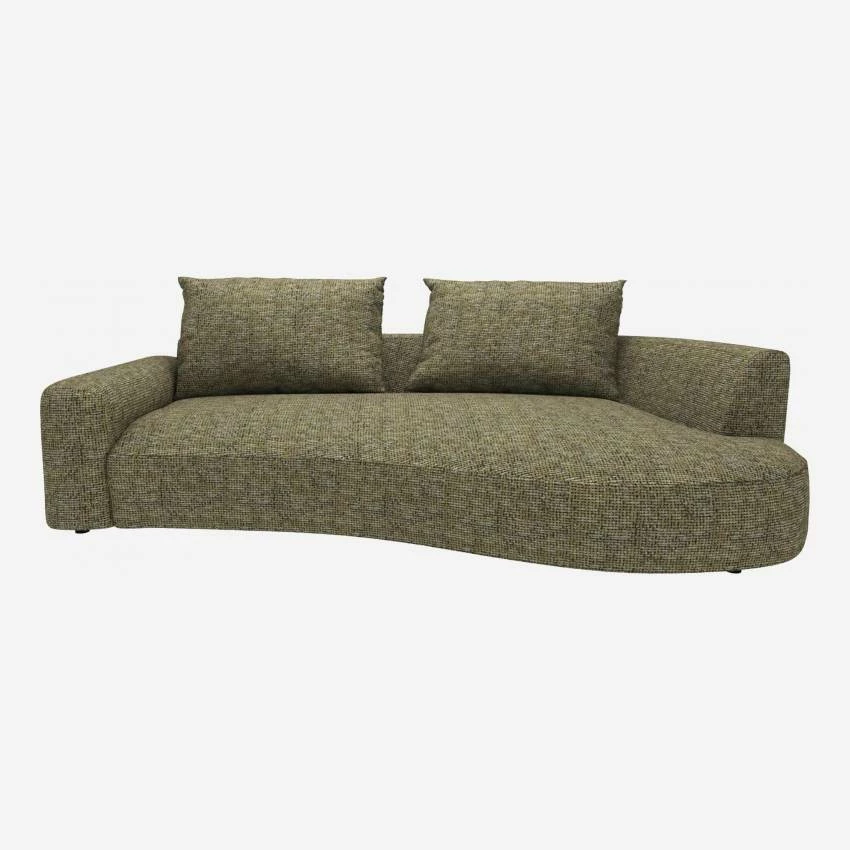 Habitat Canapé D'angle Droit De Forme Organique En Tissu Alba - Vert Orage 4 Habitat Canapé D'angle Droit De Forme Organique En Tissu Alba - Vert Orage – Image 4