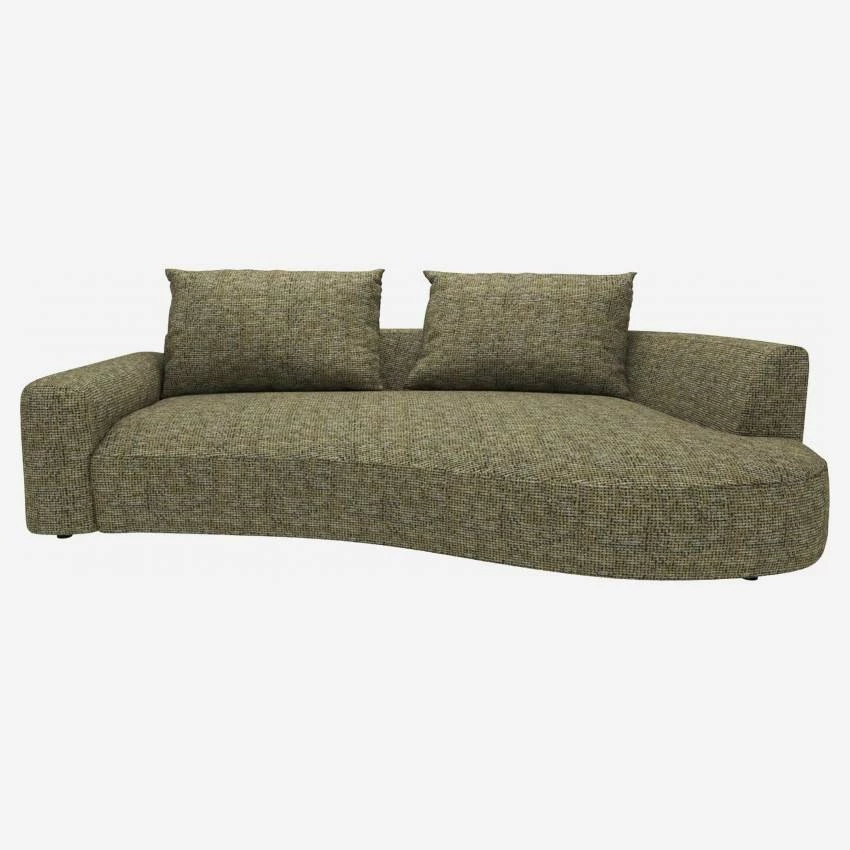 Habitat Canapé D'angle Droit De Forme Organique En Tissu Alba - Vert Orage 1 Habitat Canapé D'angle Droit De Forme Organique En Tissu Alba - Vert Orage