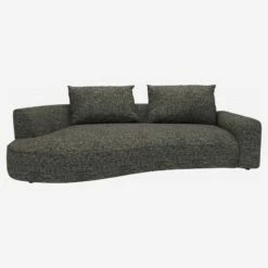 Habitat Canapé D'angle Gauche De Forme Organique En Tissu Alba - Gris Nuage