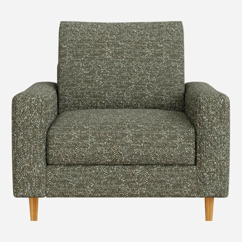 Habitat Fauteuil En Tissu Lucca - Vert Mousse - Accoudoirs Droits - Pieds En équerre En Chêne Huilé - Confort Ferme 3 Habitat Fauteuil En Tissu Lucca - Vert Mousse - Accoudoirs Droits - Pieds En équerre En Chêne Huilé - Confort Ferme – Image 3
