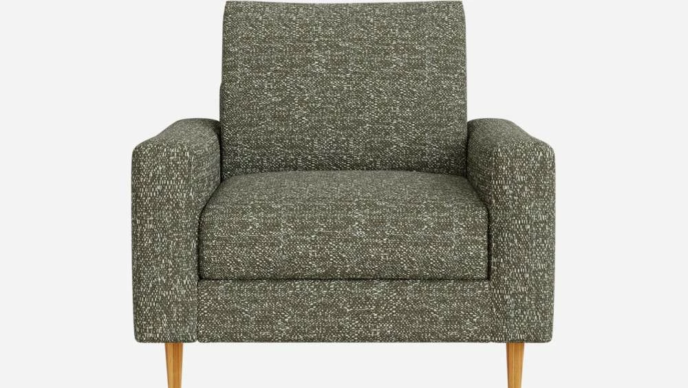 Habitat Fauteuil En Tissu Lucca - Vert Mousse - Accoudoirs Droits - Pieds En équerre En Chêne Huilé - Confort Ferme 5 Habitat Fauteuil En Tissu Lucca - Vert Mousse - Accoudoirs Droits - Pieds En équerre En Chêne Huilé - Confort Ferme – Image 5