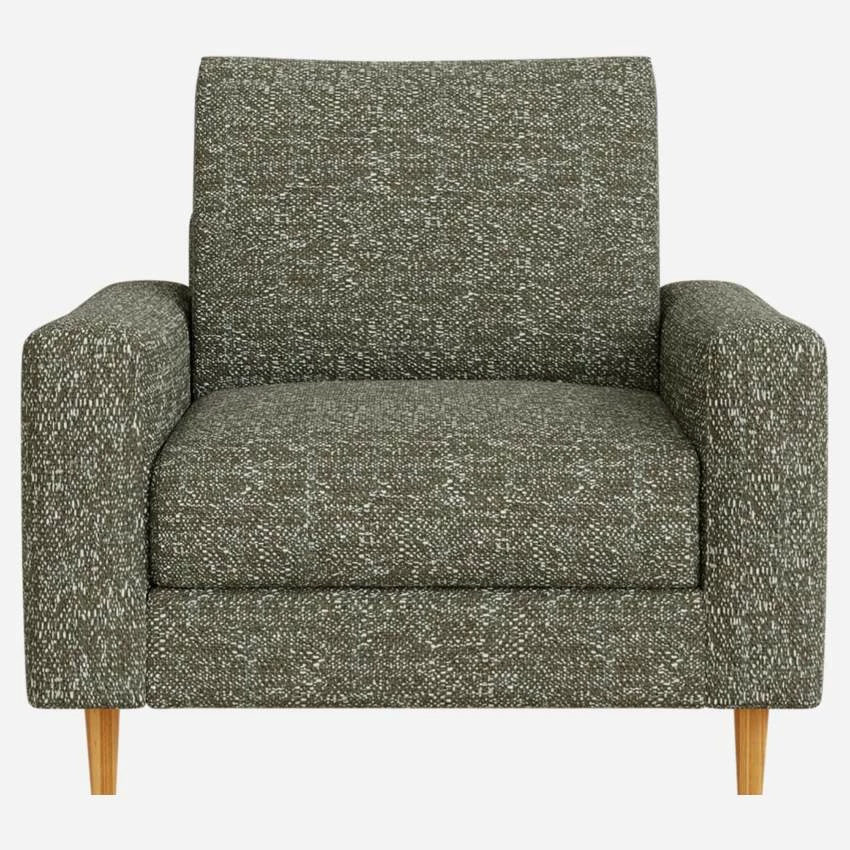 Habitat Fauteuil En Tissu Lucca - Vert Mousse - Accoudoirs Droits - Pieds En équerre En Chêne Huilé - Confort Ferme 1 Habitat Fauteuil En Tissu Lucca - Vert Mousse - Accoudoirs Droits - Pieds En équerre En Chêne Huilé - Confort Ferme