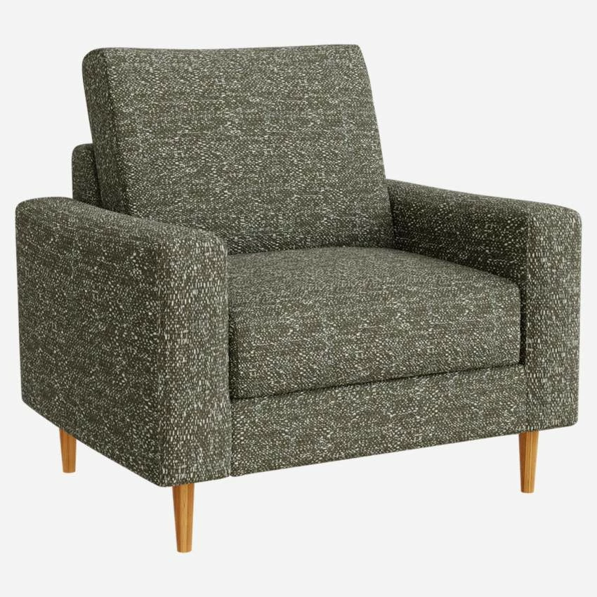 Habitat Fauteuil En Tissu Lucca - Vert Mousse - Accoudoirs Droits - Pieds En équerre En Chêne Huilé - Confort Ferme 2 Habitat Fauteuil En Tissu Lucca - Vert Mousse - Accoudoirs Droits - Pieds En équerre En Chêne Huilé - Confort Ferme – Image 2