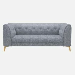 Habitat Canapé Droit 2 Places En Tissu Bellagio - Bleu Céleste