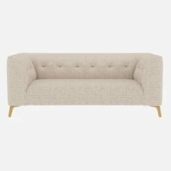 Habitat Canapé Droit 2 Places En Tissu Bormio - Blanc Albâtre