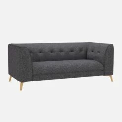 Habitat Canapé Droit 2 Places En Tissu Lucca - Bleu Zingué -meubles boutique 2 sitzer sofa mit lucca stoffbezug zinkblau 13360311 1