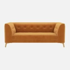 Habitat Canapé Droit 2 Places En Velours - Jaune Moutarde 9 Habitat Canapé Droit 2 Places En Velours - Jaune Moutarde -meubles boutique 2 sitzer sofa mit samtbezug senfgelb 13360391 1