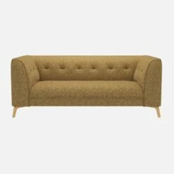 Habitat Canapé Droit 2 Places En Tissu Venezia - Jaune épice -meubles boutique 2 sitzer sofa mit venezia stoffbezug gewuerzgelb 13360199 1