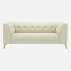 Habitat Canapé Droit 2 Places En Tissu Venezia - Blanc Craie