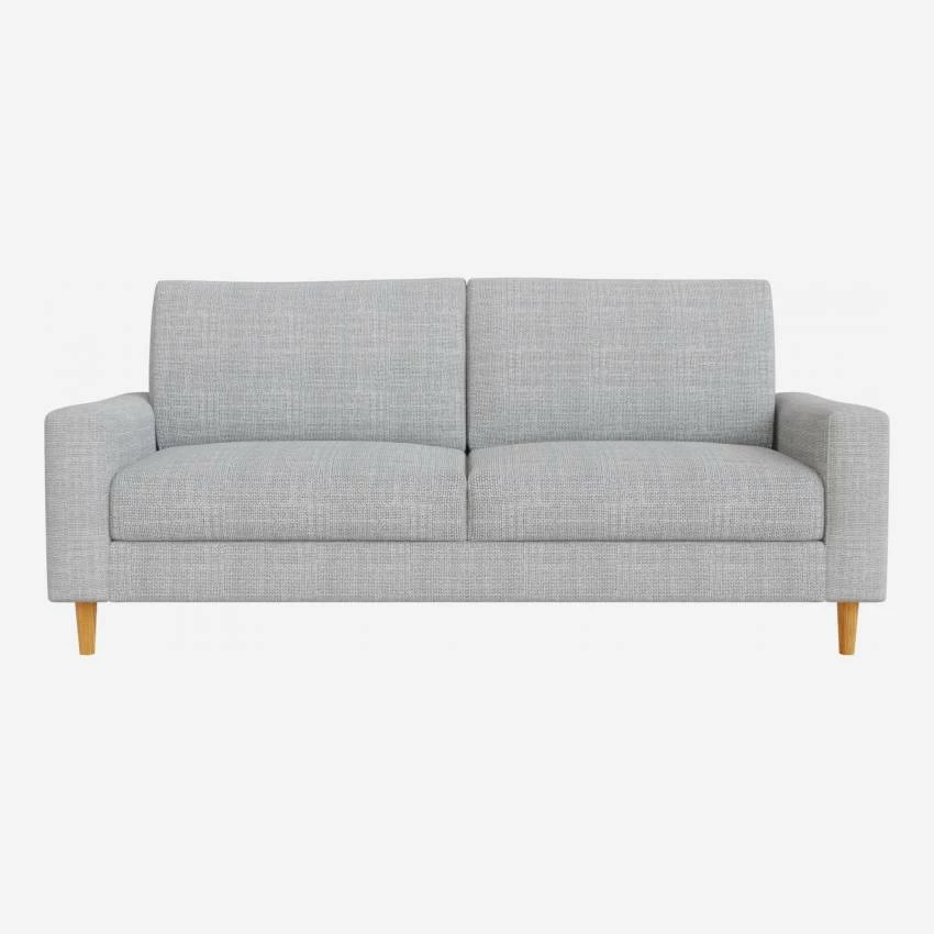 Habitat Canapé 3 Places / 2 Coussins En Tissu Melina - Gris Asphalte - Accoudoirs Fins - Pieds Droits En Chêne Huilé - Confort Medium 3 Habitat Canapé 3 Places / 2 Coussins En Tissu Melina - Gris Asphalte - Accoudoirs Fins - Pieds Droits En Chêne Huilé - Confort Medium – Image 3