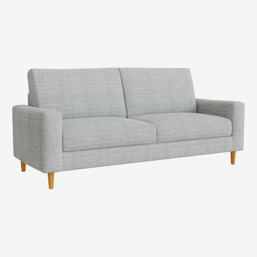 Habitat Canapé 3 Places / 2 Coussins En Tissu Melina - Gris Asphalte - Accoudoirs Fins - Pieds Droits En Chêne Huilé - Confort Medium 4 Habitat Canapé 3 Places / 2 Coussins En Tissu Melina - Gris Asphalte - Accoudoirs Fins - Pieds Droits En Chêne Huilé - Confort Medium – Image 4