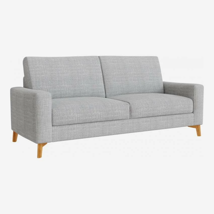 Habitat Canapé 3 Places / 2 Coussins En Tissu Melina - Gris Asphalte - Accoudoirs Fins - Pieds En équerre En Chêne Huilé - Confort Medium 4 Habitat Canapé 3 Places / 2 Coussins En Tissu Melina - Gris Asphalte - Accoudoirs Fins - Pieds En équerre En Chêne Huilé - Confort Medium – Image 4