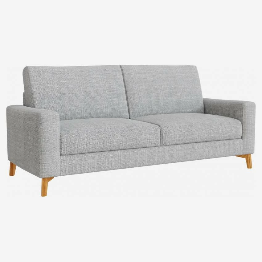 Habitat Canapé 3 Places / 2 Coussins En Tissu Melina - Gris Asphalte - Accoudoirs Fins - Pieds En équerre En Chêne Huilé - Confort Medium 2 Habitat Canapé 3 Places / 2 Coussins En Tissu Melina - Gris Asphalte - Accoudoirs Fins - Pieds En équerre En Chêne Huilé - Confort Medium – Image 2