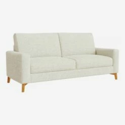 Habitat Canapé 3 Places / 2 Coussins En Tissu Venezia - Blanc Craie - Accoudoirs Fins - Pieds En équerre En Frêne Teinté - Confort Medium 9 Habitat Canapé 3 Places / 2 Coussins En Tissu Venezia - Blanc Craie - Accoudoirs Fins - Pieds En équerre En Frêne Teinté - Confort Medium -meubles boutique 252 canape 3 places pg5 10276235 1