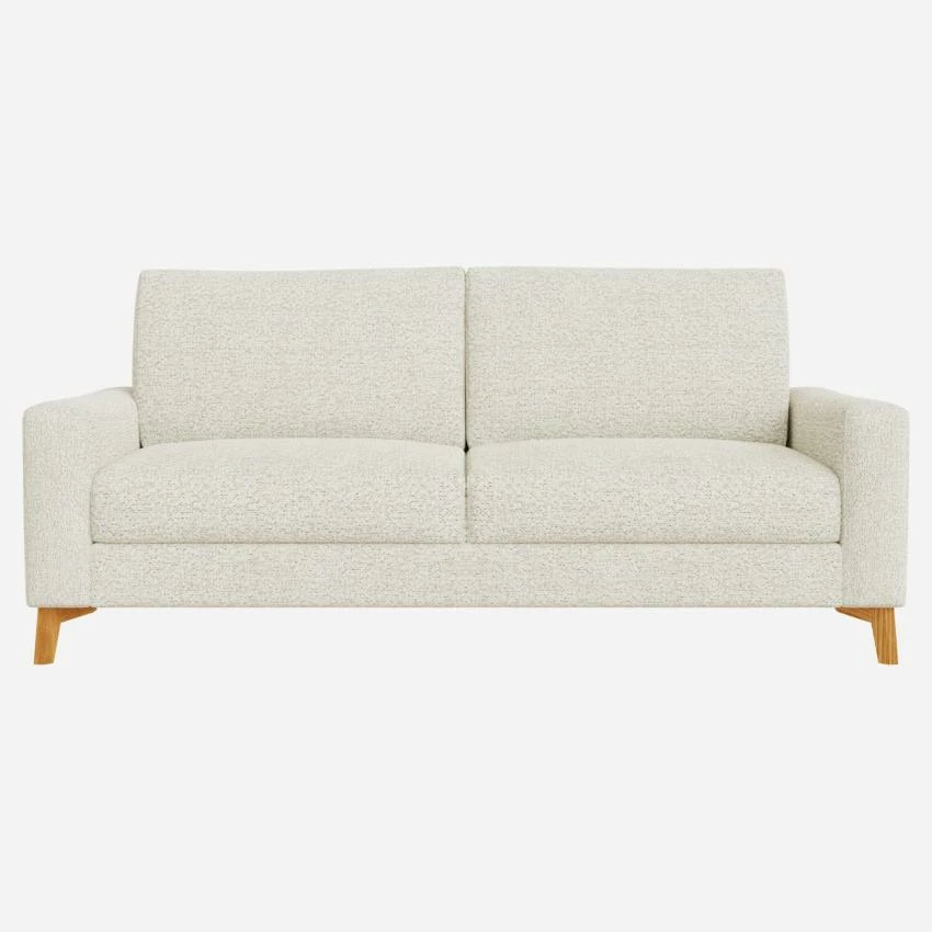 Habitat Canapé 3 Places / 2 Coussins En Tissu Venezia - Blanc Craie - Accoudoirs Fins - Pieds En équerre En Chêne Huilé - Confort Medium 1 Habitat Canapé 3 Places / 2 Coussins En Tissu Venezia - Blanc Craie - Accoudoirs Fins - Pieds En équerre En Chêne Huilé - Confort Medium