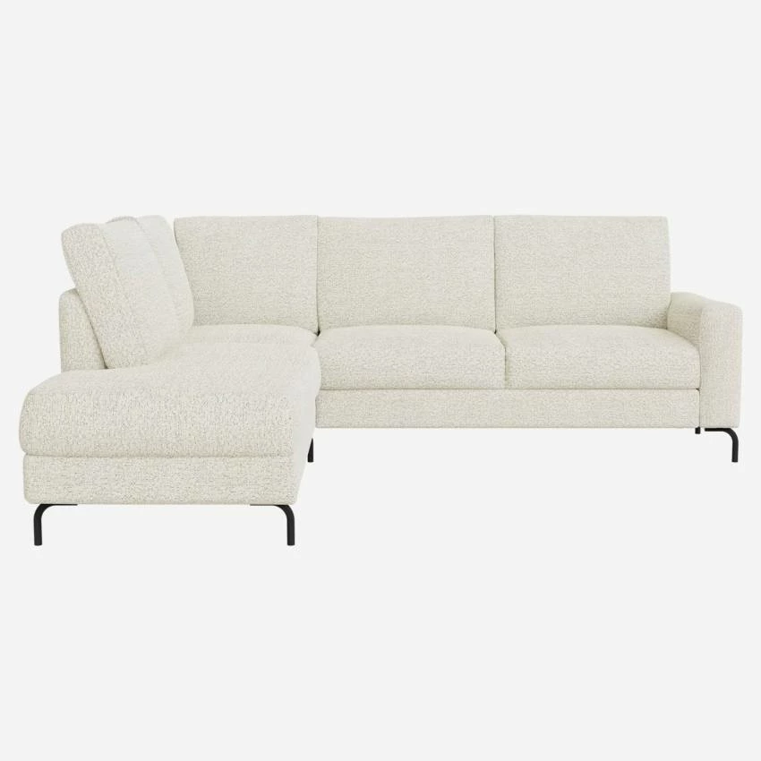 Habitat Canapé D'angle 2 Places Avec Chauffeuse Gauche En Tissu Melina - Gris Asphalte - Accoudoirs Droits - Pieds Cylindriques Fins En Acier Noir - Confort Medium 2 Habitat Canapé D'angle 2 Places Avec Chauffeuse Gauche En Tissu Melina - Gris Asphalte - Accoudoirs Droits - Pieds Cylindriques Fins En Acier Noir - Confort Medium – Image 2