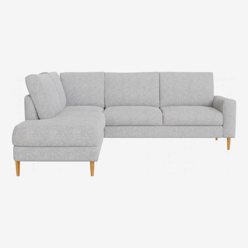 Habitat Canapé D'angle 2 Places Avec Chauffeuse Gauche En Tissu Melina - Gris Asphalte - Accoudoirs Droits - Pieds Droits En Chêne Huilé - Confort Ferme 3 Habitat Canapé D'angle 2 Places Avec Chauffeuse Gauche En Tissu Melina - Gris Asphalte - Accoudoirs Droits - Pieds Droits En Chêne Huilé - Confort Ferme – Image 3