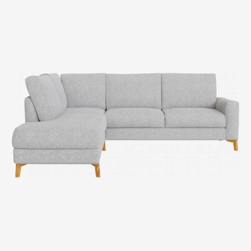 Habitat Canapé D'angle 2 Places Avec Chauffeuse Gauche En Tissu Melina - Gris Asphalte - Accoudoirs Fins - Pieds En équerre En Chêne Huilé - Confort Medium 3 Habitat Canapé D'angle 2 Places Avec Chauffeuse Gauche En Tissu Melina - Gris Asphalte - Accoudoirs Fins - Pieds En équerre En Chêne Huilé - Confort Medium – Image 3