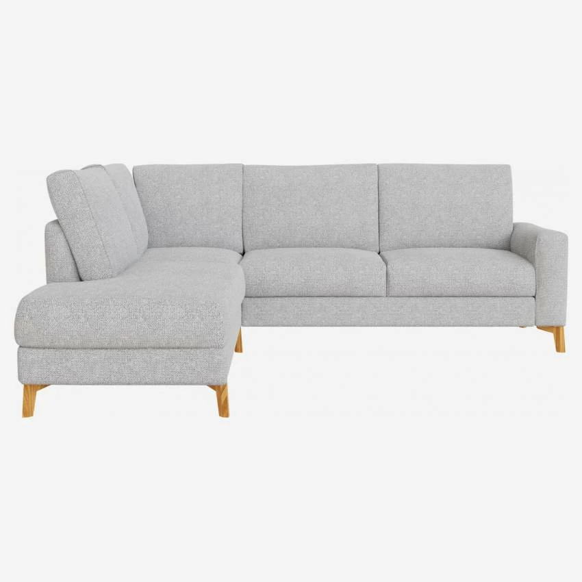 Habitat Canapé D'angle 2 Places Avec Chauffeuse Gauche En Tissu Melina - Gris Asphalte - Accoudoirs Fins - Pieds En équerre En Chêne Huilé - Confort Medium 1 Habitat Canapé D'angle 2 Places Avec Chauffeuse Gauche En Tissu Melina - Gris Asphalte - Accoudoirs Fins - Pieds En équerre En Chêne Huilé - Confort Medium