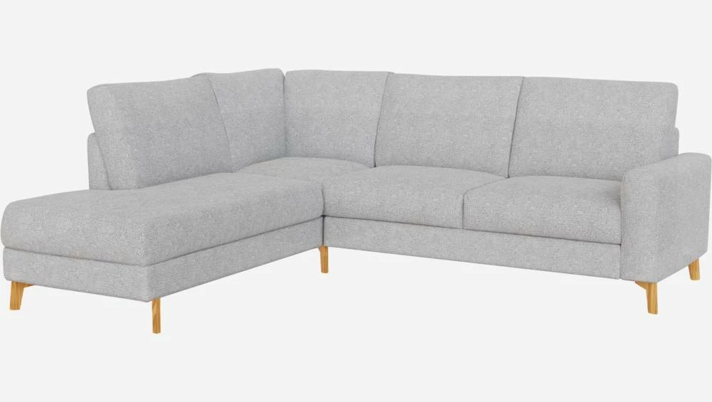 Habitat Canapé D'angle 2 Places Avec Chauffeuse Gauche En Tissu Melina - Gris Asphalte - Accoudoirs Fins - Pieds En équerre En Chêne Huilé - Confort Medium 6 Habitat Canapé D'angle 2 Places Avec Chauffeuse Gauche En Tissu Melina - Gris Asphalte - Accoudoirs Fins - Pieds En équerre En Chêne Huilé - Confort Medium – Image 6