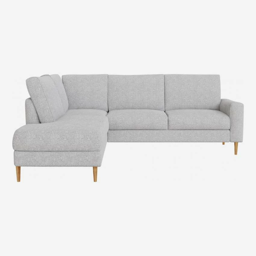 Habitat Canapé D'angle 2 Places Avec Chauffeuse Gauche En Tissu Melina - Gris Asphalte - Accoudoirs Fins - Pieds Droits En Chêne Huilé - Confort Ferme 3 Habitat Canapé D'angle 2 Places Avec Chauffeuse Gauche En Tissu Melina - Gris Asphalte - Accoudoirs Fins - Pieds Droits En Chêne Huilé - Confort Ferme – Image 3