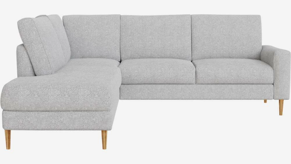 Habitat Canapé D'angle 2 Places Avec Chauffeuse Gauche En Tissu Melina - Gris Asphalte - Accoudoirs Fins - Pieds Droits En Chêne Huilé - Confort Ferme 5 Habitat Canapé D'angle 2 Places Avec Chauffeuse Gauche En Tissu Melina - Gris Asphalte - Accoudoirs Fins - Pieds Droits En Chêne Huilé - Confort Ferme – Image 5