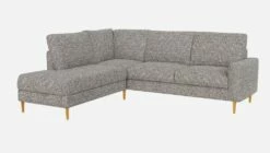 Habitat Canapé D'angle 2 Places Avec Chauffeuse Gauche En Tissu Venezia - Bleu Zingué - Accoudoirs Droits - Pieds Droits En Chêne Huilé - Confort Ferme -meubles boutique 910 canape 2 pl chauffeuse g pg5 10276291 2