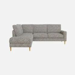 Habitat Canapé D'angle 2 Places Avec Chauffeuse Gauche En Tissu Venezia - Bleu Zingué - Accoudoirs Droits - Pieds Droits En Chêne Huilé - Confort Ferme -meubles boutique 910 canape 2 pl chauffeuse g pg5 10276295 1